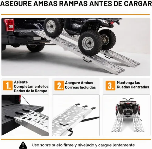 Vista 5 de Rampas de carga para camionetas, rampas ATV de aluminio de 7.5