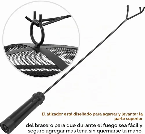 Vista 9 de Yaheetech - Hoguera de 30 pulgadas para chimenea exterior de leña