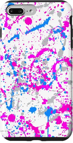 Vista 12 de iPhone 16 Rosa + Azul + Gris Blanco Patrón de salpicaduras de pintura