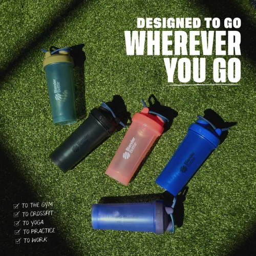 Vista 5 de [Usado] BlenderBottle Classic V2 - Botella mezcladora perfecta para batidos de proteínas y preentrenamiento, 20 onzas, color negro
