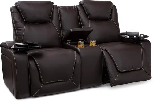 Vista 10 de Seatcraft Colosseum - Sofá marrón con mesa plegable