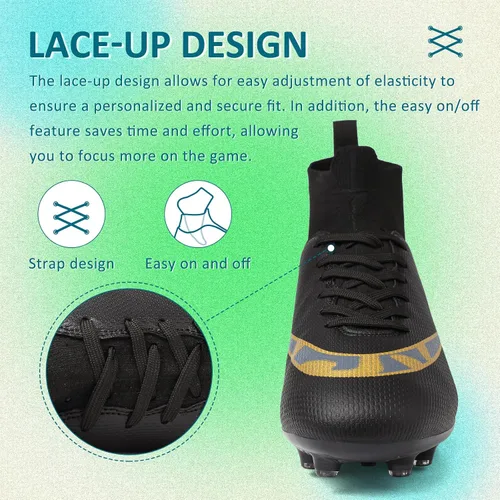 Vista 5 de Tacos de fútbol para hombre y mujer, zapatos de fútbol para interiores y exteriores, para niño grande AG TF