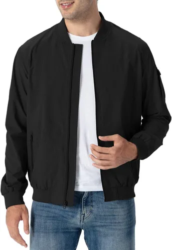 Vista 3 de Rdruko Chaqueta Bomber Ligera para Hombre Cazadora Cortavientos Casual Elegante a la Moda