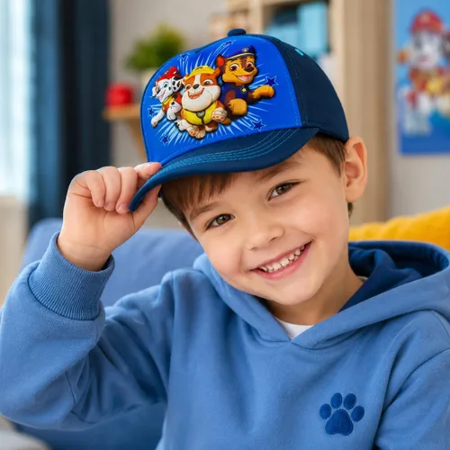 Vista 2 de Nickelodeon Paw Patrol Boys Baseball Caps – Chase, Marshall, Rubble, Rocky & Friends, Adjustable Kids Hat, Ages 2–5 3D Azul