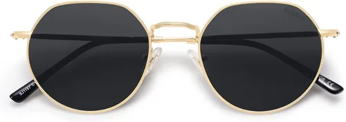 Vista 23 de SOJOS Gafas de sol polarizadas redondas de polígono para mujeres y hombres, retro, clásicas, vintage, Panto octogonales, SJ1157