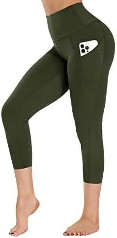 Vista 4 de GAYHAY Leggings con bolsillos para mujer, pantalones de yoga de 1925 pulgadas, cintura alta, control de abdomen, compresión para entrenamiento