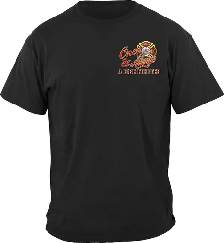 Vista 2 de Erazor Bits Camiseta de bomberos Camiseta de bomberos con llama dorada Sield FF2333