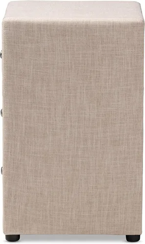 Vista 6 de Baxton Studio Vanessa - Mesita de noche, color beige
