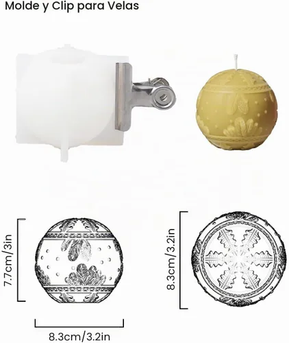 Vista 6 de BOOWAN NICOLE Molde de silicona de vela ligera de bola de Navidad para hacer velas, molde de silicona para velas hechas a mano DIY decoración