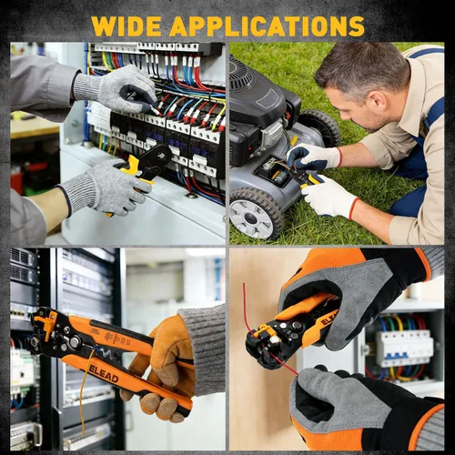 Vista 8 de Kit de herramientas de crimpado y pelado de virola de 1188 piezas, AWG 23-7 (0.25-10 mm²), pelacables automático con virolas de alambre, terminales