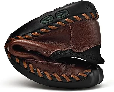 Vista 3 de LZDZN Zapatos casuales para hombre para hombre, mocasines de cuero, vestido para conducir, negro, marrón, amarillo, blanco, tamaño grande, ancho