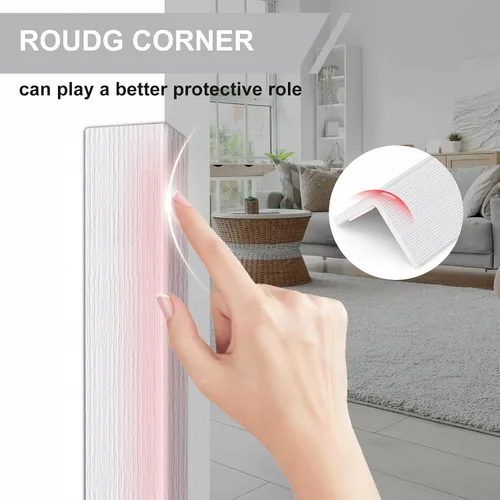 Vista 3 de Protectores de esquina – 4 protectores de esquina de pared blanco con pegamento trasero para seguridad del bebé, esquinas de escalera, protección