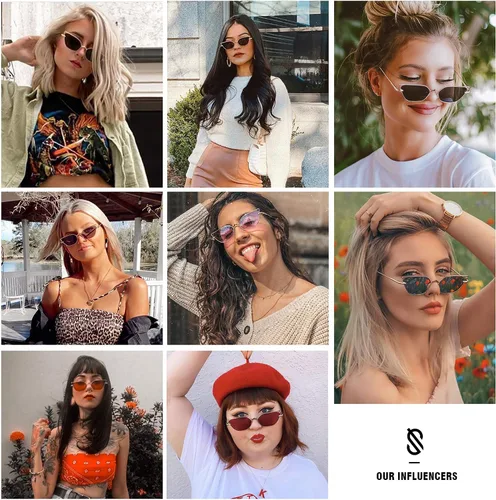 Vista 2 de SOJOS Small Cateye Sunglasses Fashion Narrow Fun Designer Sun Glasses SJ1127A