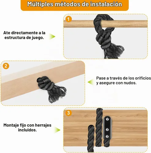 Vista 7 de Red de carga de escalada para niños al aire libre de 30 x 139 pulgadas, cuerda de nailon sin nudos, red de escalada para patio de recreo, red