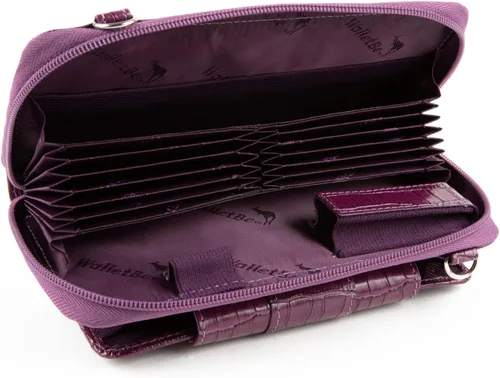 Vista 6 de Mini bolso cruzado de cuero para mujer con bloqueo RFID Pebbled
