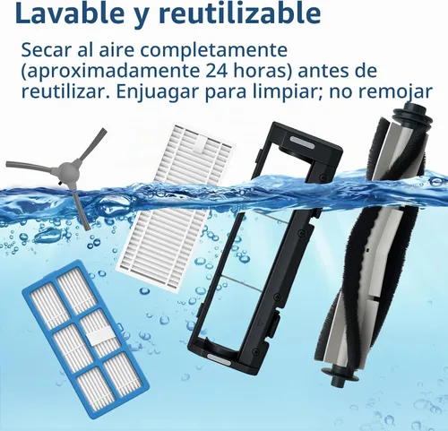 Vista 9 de SmartClean 2000 Kit de accesorios para aspiradora Ionvac SmartClean 2000 Robovac - 2 cepillos principales, 1 cubierta de rodillo, 6 filtros Hepa, 6