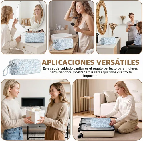 Vista 8 de Bolsa de viaje para herramientas capilares compatible con Shark Flor azul