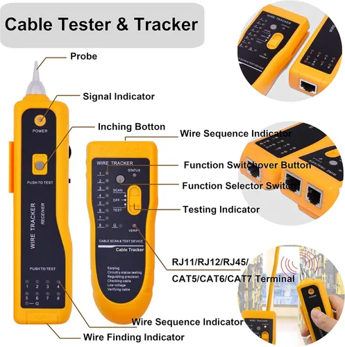 Vista 4 de TAIWAIN - Herramienta de reparación de cables de red para conector de paso de extremo RJ45, alicates profesionales de trinquete de alambre