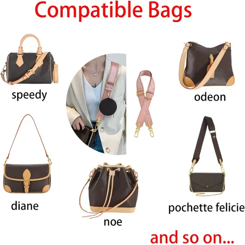 Vista 6 de TOURDREAM Correa cruzada suave ajustable para accesorios de Pochette, correa de lona ancha para bolso de diseñador