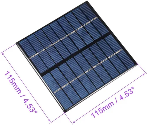 Vista 3 de DMiotech 9V 2W 4.528 in x 4.528 in Mini célula del panel solar para el proyecto de la energía eléctrica de DIY
