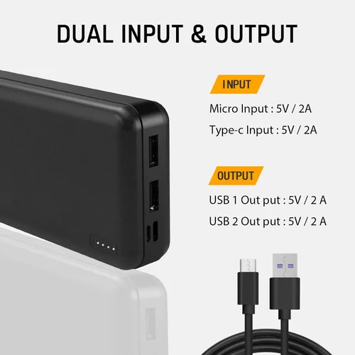 Vista 7 de Whsahans Batería de 5V 2A 20000mah para Chaleco Calefactable Chaqueta Calefactable Power Bank Batería Recargable para Chalecos Calefactables