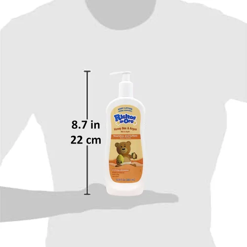 Vista 7 de Ricitos de Oro Loción corporal para bebé, Enriquecida con miel y argán, 12.8 Oz, Paquete de 2 Botellas.
