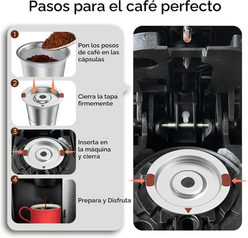 Vista 5 de Cápsulas de café reutilizables de acero inoxidable Keurig recargables - Filtro de café reutilizable de metal K Cup para Keurig 1.0 y 2.0 K-Classic