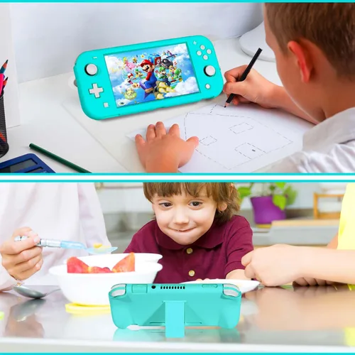 Vista 4 de Accessories Kit for Nintendo Switch Lite - YOOWA Accessories Bundle with Carrying Case, Protective Cover case, 2-Pack Tempered Glass Screen