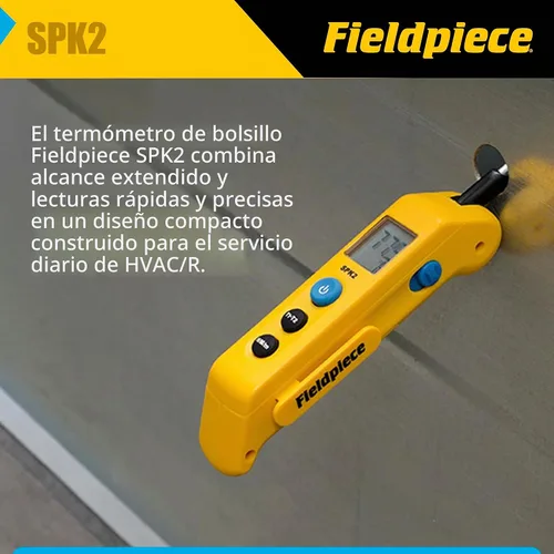 Vista 5 de Fieldpiece SPK2 termómetro plegable de bolsillo en canal con control Max/Min y sonda de acero inoxidable