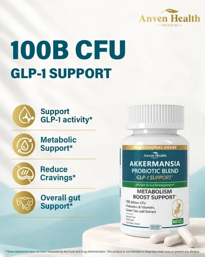 Vista 4 de Akkermansia GLP-1 Probiótico, 100B UFC, metabolismo y salud