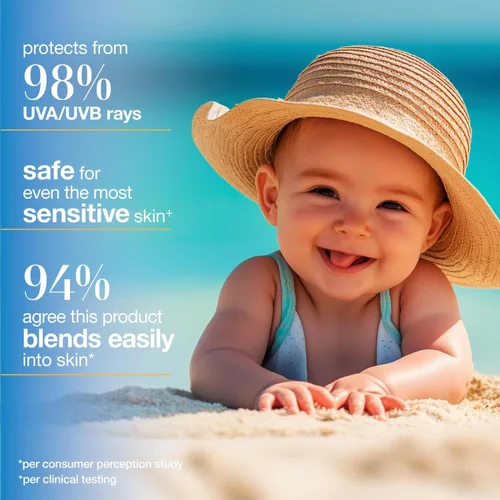 Vista 4 de Alba Botanica Protector solar para bebé para cara y cuerpo, loción de protección solar mineral transparente, SPF 50 de amplio espectro, resistente