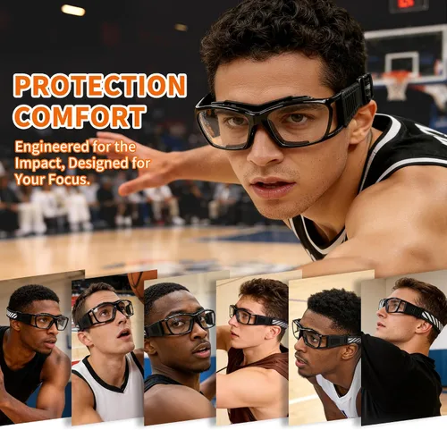 Vista 7 de SooGree Gafas protectoras deportivas para baloncesto para hombres y mujeres