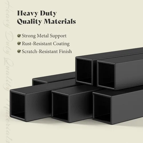 Vista 7 de AMERLIFE Base de cama tamaño Queen con cabecera de almacenamiento y estación de carga, cama de plataforma de metal industrial con gran Negro