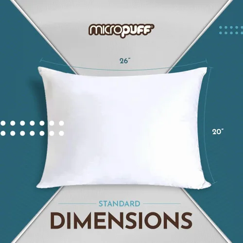 Vista 3 de Micropuff Protectores de almohada de tamaño estándar con cremallera, paquete de 2, funda de almohada hipoalergénica suave y transpirable. Funda