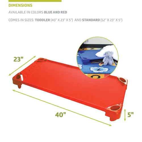 Vista 5 de Pearington Cuna apilable para niños pequeños, color rojo (juego de 5)