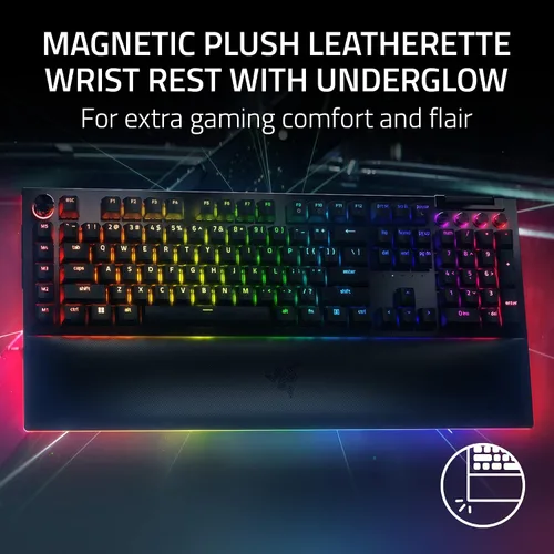 Vista 5 de Razer BlackWidow V4 Pro Teclado mecánico con cable para juegos interruptores amarillos lineales y silenciosos - Teclas ABS Doubleshot - Dial