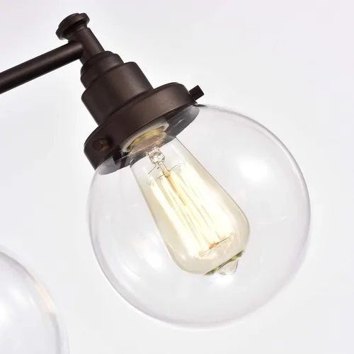 Vista 4 de Chloe Lighting Milo - Accesorio de tocador de baño de bronce aceitado de 4 luces de transición, 30 pulgadas de ancho