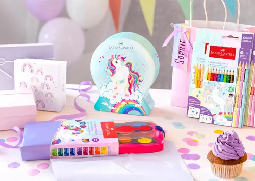 Vista 8 de Faber-Castell Conector de pluma de fibra Lata de globo de nieve - Diseño de unicornio
