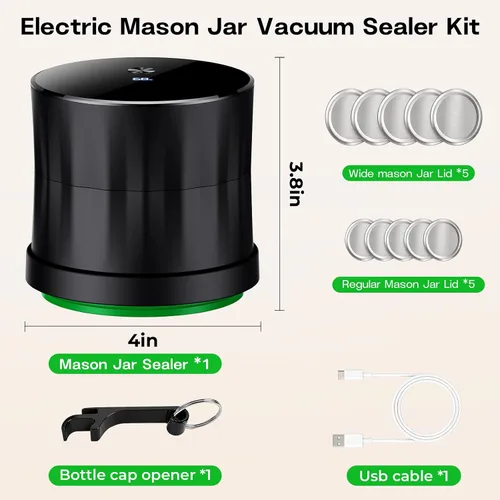 Vista 7 de Electric Mason Jar Vacuum Sealer Kit