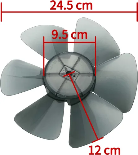 Vista 7 de Hoja de ventilador silenciosa de plástico universal con cubierta de tuerca de repuesto para ventilador de pie ventilador de mesa gris #3 10 pulgadas