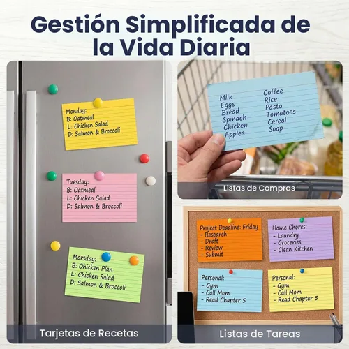 Vista 6 de Koogel 272 tarjetas de índice de 3 x 5, tarjetas flash rayadas
