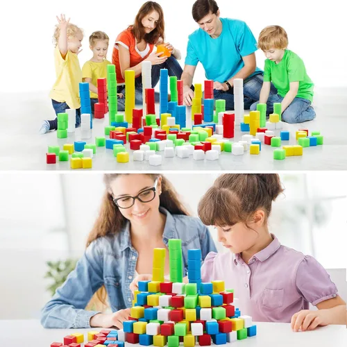 Vista 3 de Wettarn 2000 unidades de cubos de conteo 0.4 in bloques matemáticos