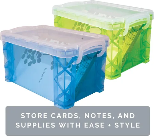 Vista 5 de Advantus Super Stacker - Caja de fichas de índice de 3 x 5 pulgadas, soporte para notas, colores surtidos, 1 unidad (paquete de 2)