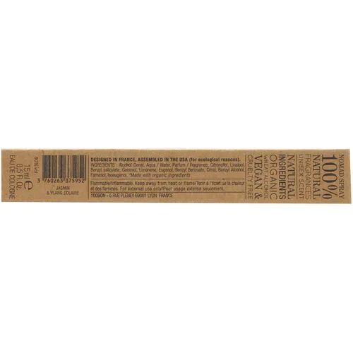Vista 5 de 100 BON Solaire - Fragancia floral orgánica 100% natural con bergamota, jazmín, ylang-ylang, menta y coco para mujeres y hombres, 0.5 onzas líquidas