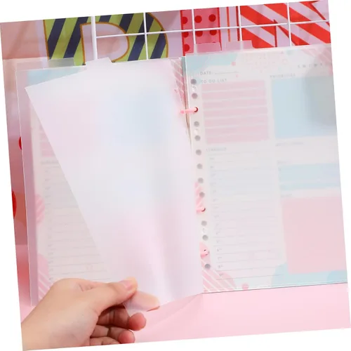 Vista 6 de STOBOK Bloc de notas duro diario de papel de plástico clasificado inserta planificador desmontable anillo vertical, separadores de páginas