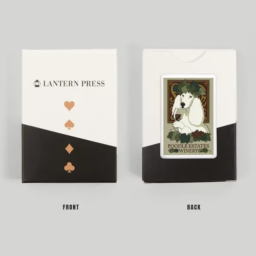 Vista 8 de Lantern Press Caniche, anuncio retro de bodega (52 cartas de juego, baraja de cartas de tamaño póquer con comodines)