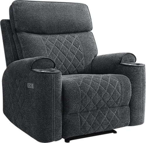 Vista 8 de HAOMARKETS Silla reclinable eléctrica para adultos con puerto USB, sofás reclinables eléctricos de tela suave con portavasos de metal, sillas