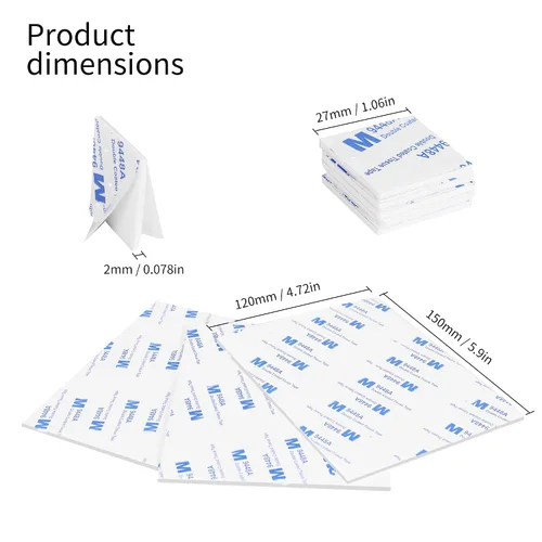 Vista 2 de 100 piezas de cinta de espuma de doble cara, almohadillas de montaje autoadhesivas resistentes, cinta de espuma adhesiva resistente al agua