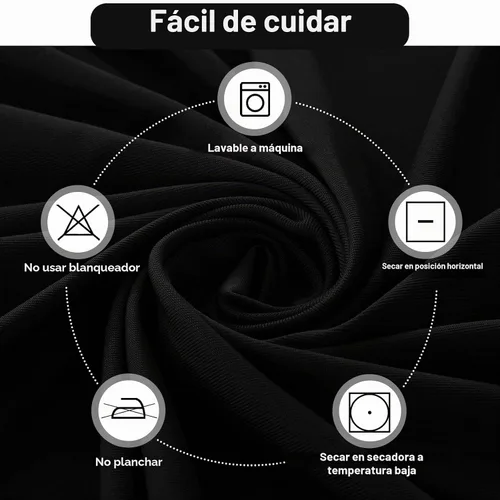 Vista 7 de FestiCorp Mantel redondo ajustable de elastano negro de 60 pulgadas, 5 pies