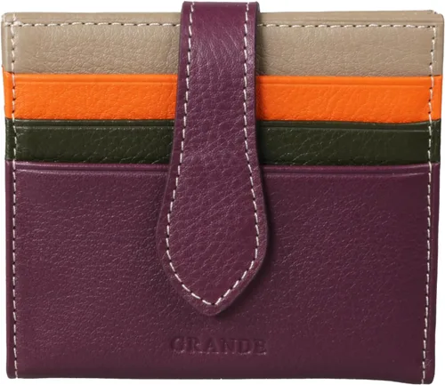 Vista 74 de Grande -3803 Cartera unisex, Azul (Iced Blue), Cartera delgada de cuero con cierre a presión pequeño